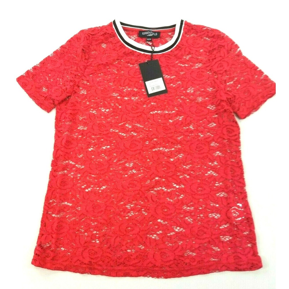 Essentials by ABS women blouse top shirt 4CE06106AE red XS MSRP $59